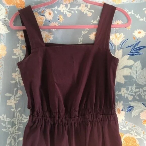 COS Wide Leg Cotton Jumpsuit - Burgundy - 4 - Picture 5 of 7